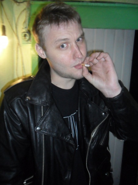 Black leather motorcycle smoke — 44